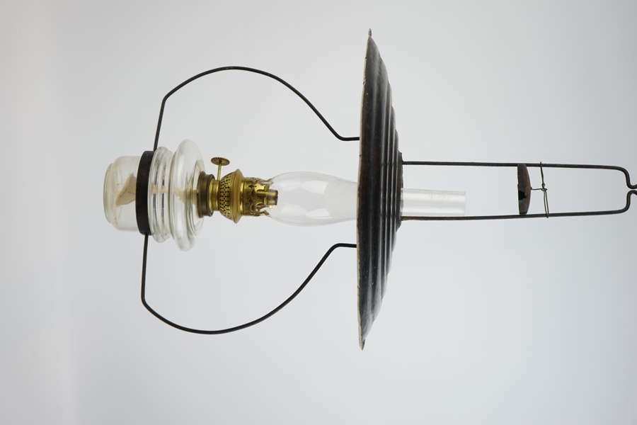 Torparlampa, glas/metall, 1900-tal.