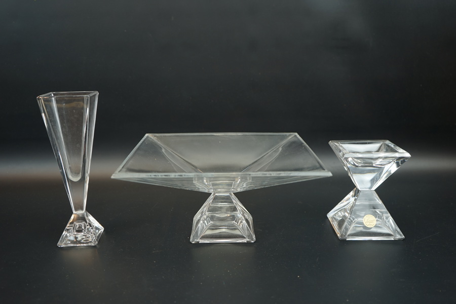 Vas m.m, 3 delar, glas, Cristal d´arques, Frankrike.
