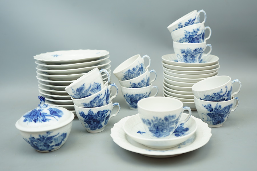 Kaffeservis, 25 delar, porslin, "Blå Blomst", Royal Copenhagen