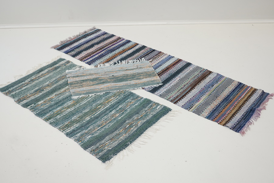 Trasmattor, 3 st, textil.