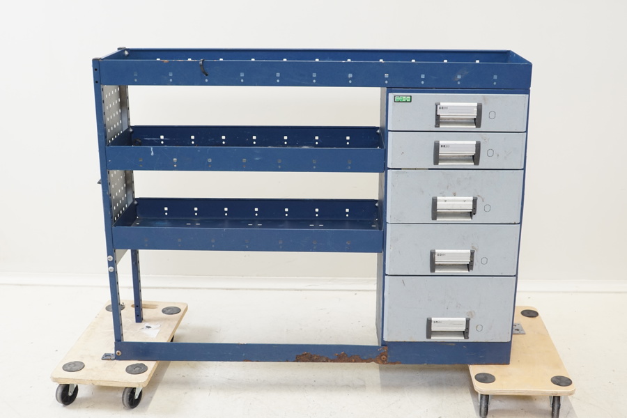 Verkstadsinredning för skåpbil, metall, Modul System.