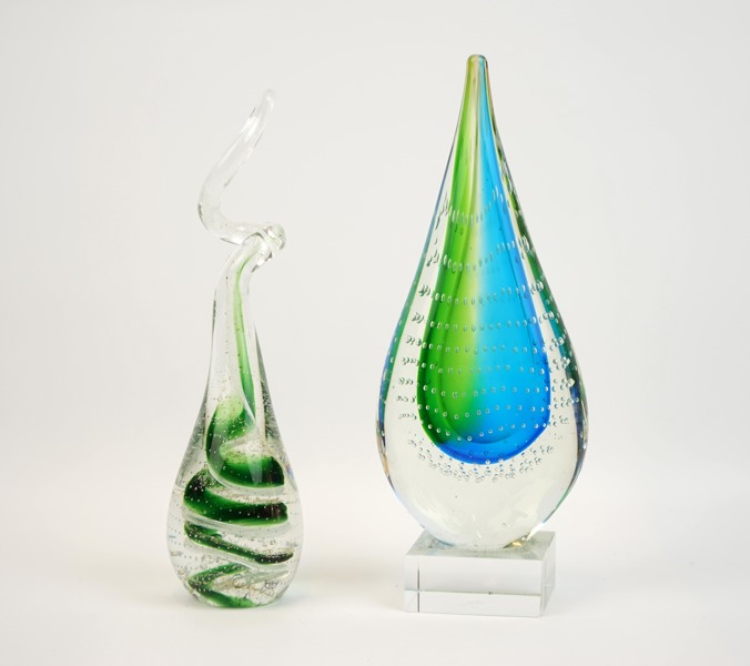 Konstglas, 2 st, glas, RBA, Olofström.