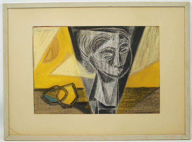 Bengt Erland Everhall, pastell, signerad, daterad -55.