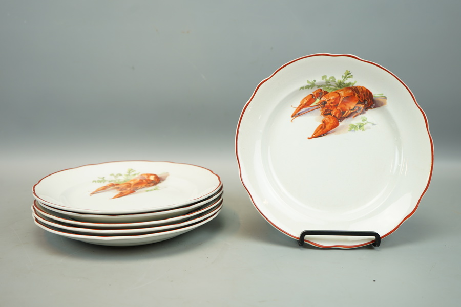 Kräfttallrikar, 6 st, porslin, Gefle.