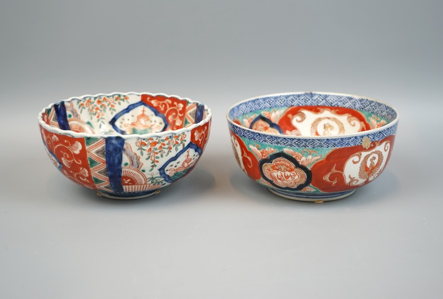 Skålar, 2 st, porslin, Imari, Japan.