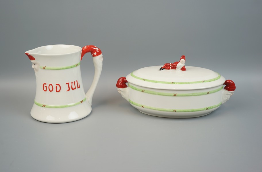 Kanna och terrin, porslin, ''God Jul'', Gustavsberg.