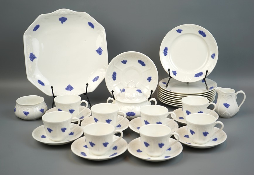Kaffeservis, 22 delar, benporslin, ''Blå blom'', Gustavsberg.