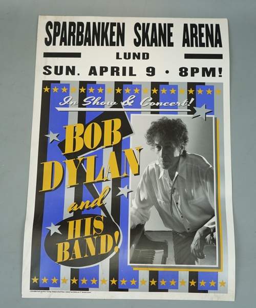"Bob Dylan and his band", konsertaffisch, Lund, Eastwing Tour 2016.
