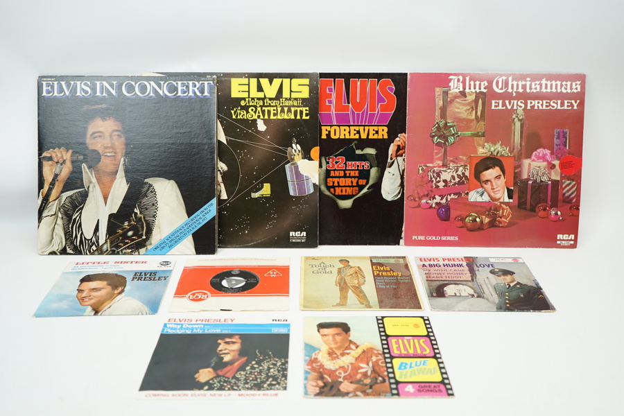 Elvis Presley, LP-skivor och singlar, 10 delar.