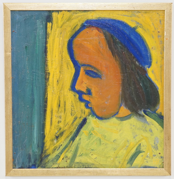 Hans Billgren, olja på pannå, monogramsignerad.