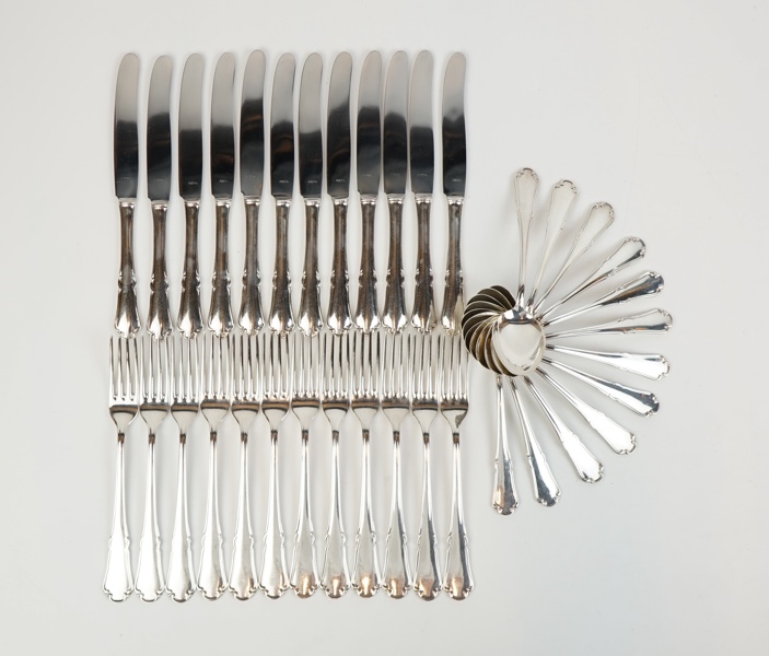 Bestickservis, 36 delar, nysilver, ''Rådhus''.