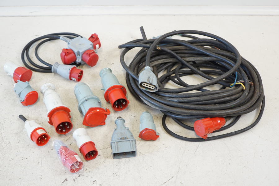 Kabel m.m, ett parti, 3-fas, 16-125 amp.