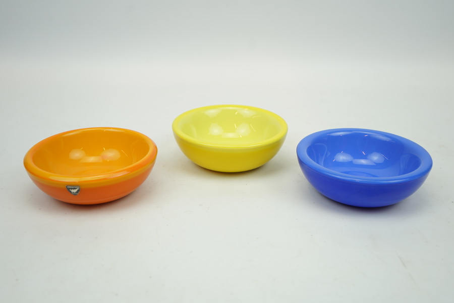 Sven Palmqvist, skålar, 3 st, glas, Orrefors, 1950-tal.