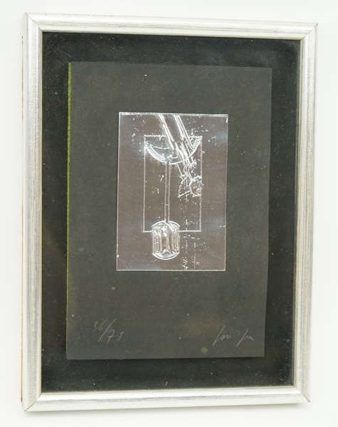 Oidentifierad konstnär, relief i metallfolie, numrerad 36/75, otydligt signerad.