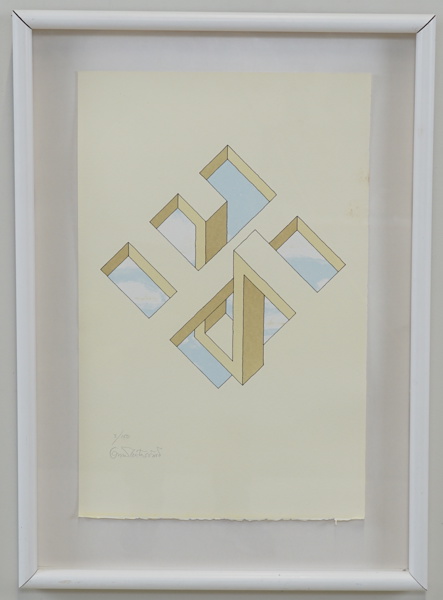Oscar Reutersvärd, litografi 3/150, signerad.