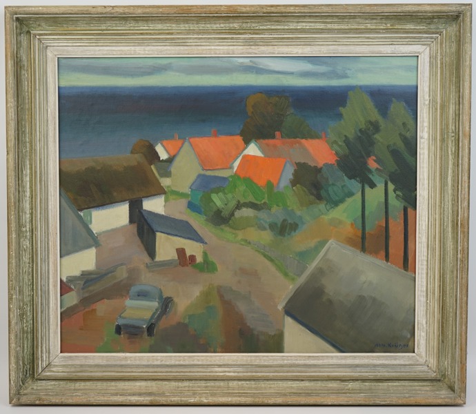 Albert Krüger, ''Efter regnbyar'', olja på duk, signerad.
