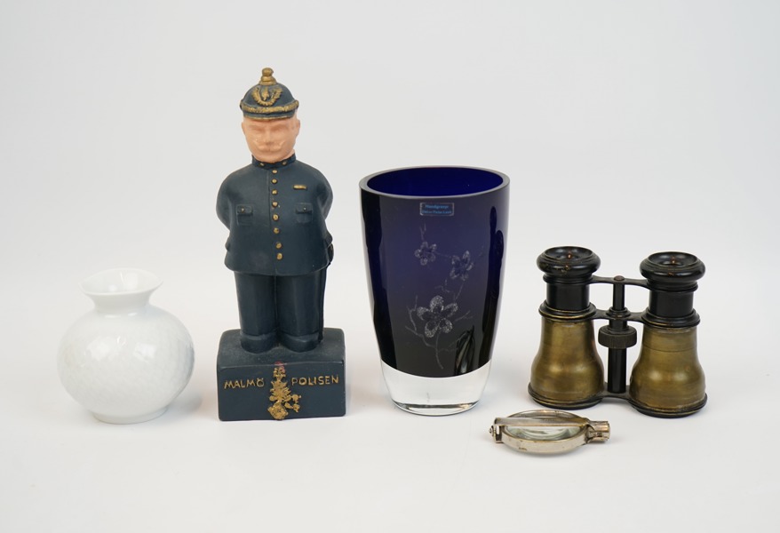 Kikare, vaser m.m, 5 delar, bl.a Meissen.