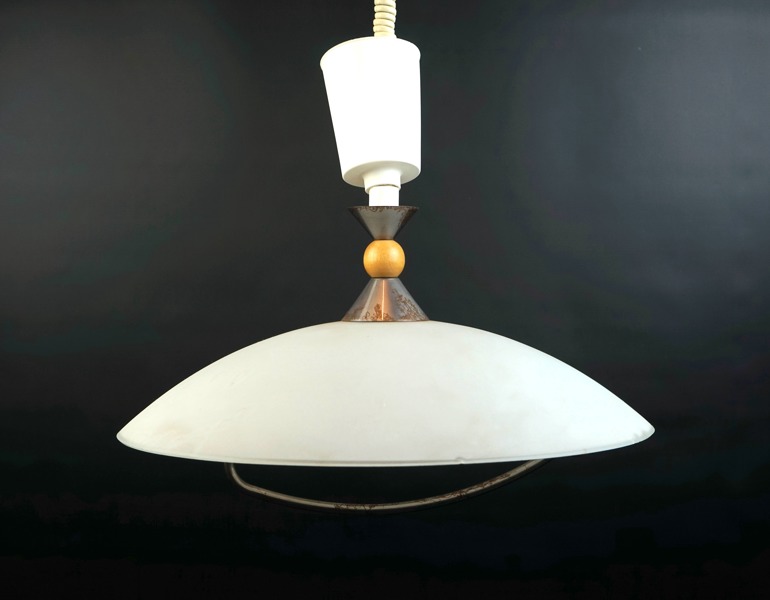 Taklampa, glas/metall, Belid.