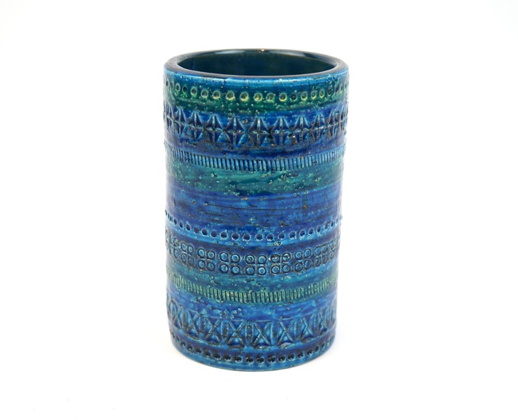 Aldo Londi, vas, stengods, ''Rimini Blue'', Bitossi, Italien, 1900-talets andra hälft.