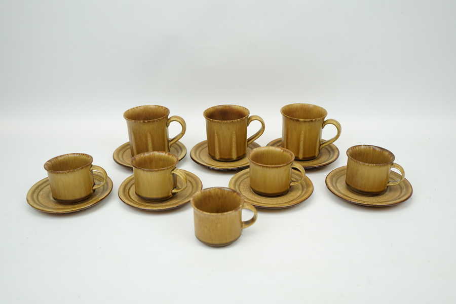 Kaffe/teservisdelar, 8 delar, stengods, Höganäs keramik.