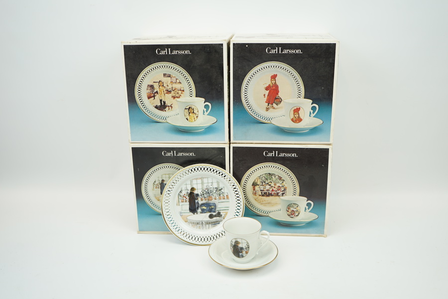 Kaffeservisdelar, 8 st, porslin , "Udsnit af Carl Larsson", Bing & Gröndahl.