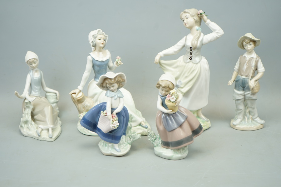 Figuriner, 6 st, porslin, bl. a. Lladro.