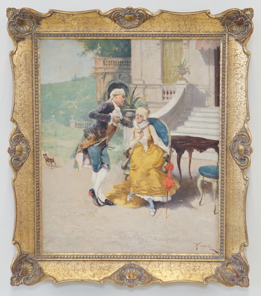 Oidentifierad konstnär, olja på duk, Italien, 1800-talets slut, otydligt signerad.