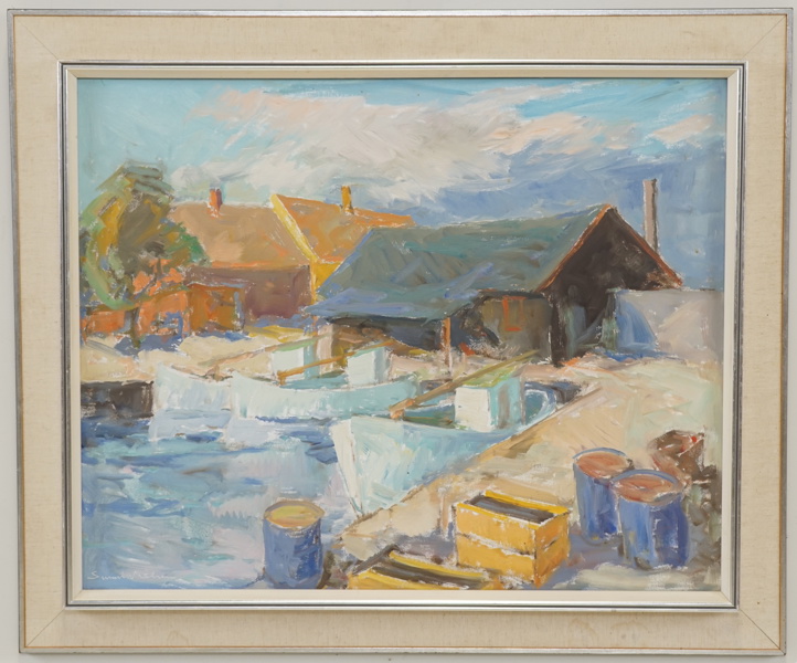Svend Nielsen, "Motiv Bornholm", olja på duk, signerad.