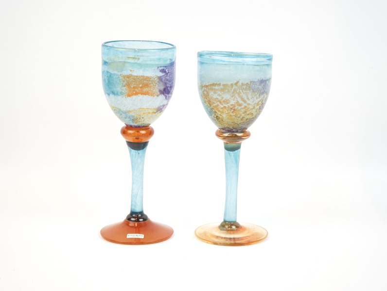 Kjell Engman, pokalglas, ett par, ''Cancan'', Kosta Boda.