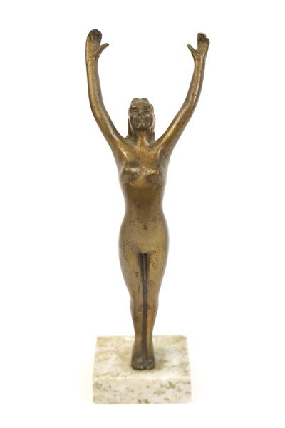 Axel Ebbe, efter, "Solrosen", skulptur, brons, på stensockel.