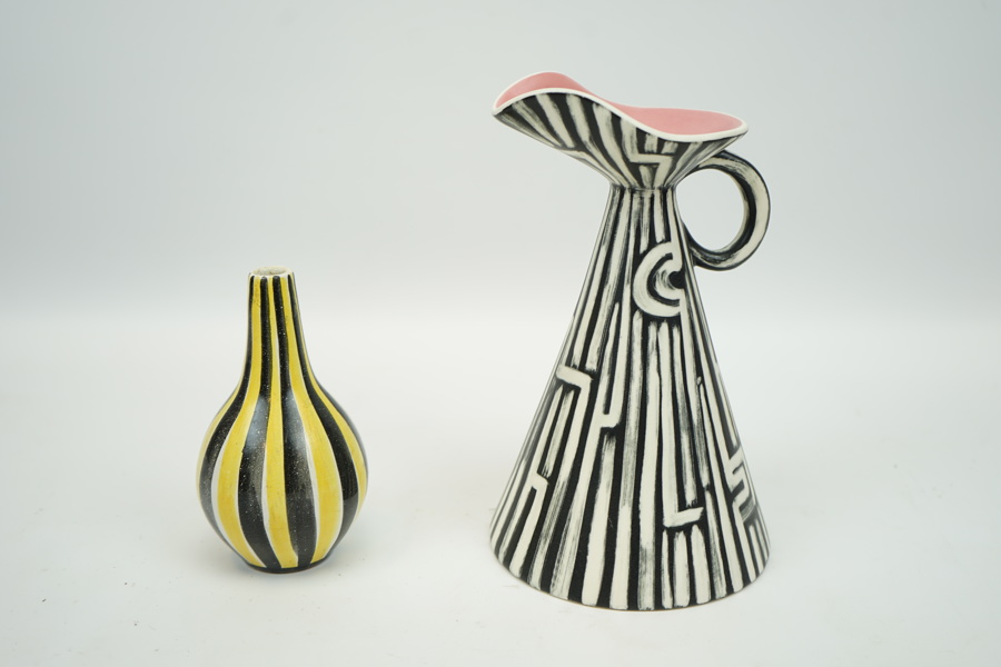 Vas och kanna/vas, keramik, Laholm Keramik och Ceramiche Campiones.