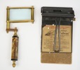 Hålslagare, ''Tolvan'' och förstorningsglas, metall/glas, 1900-talets första hälft, bl.a AB Tengwall Helsingborg.