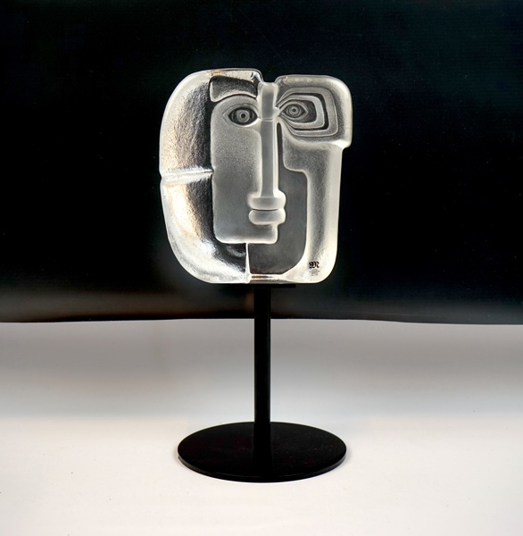 Mats Jonasson, skulptur, glas, Målerås, signerad.