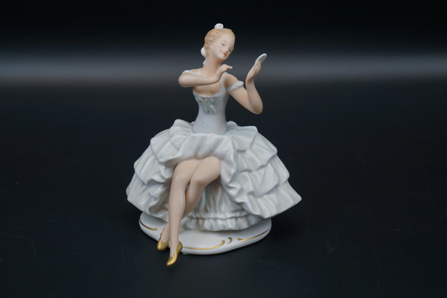 Figurin, ballerina, porslin, Wallendorf.