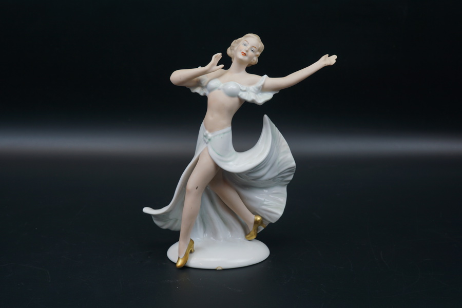 Figurin, ballerina, porslin, Wallendorf.