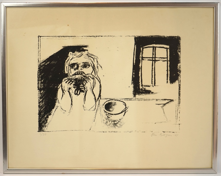 Ola Billgren, litografi nr 5/30, signerad, daterad 1961.