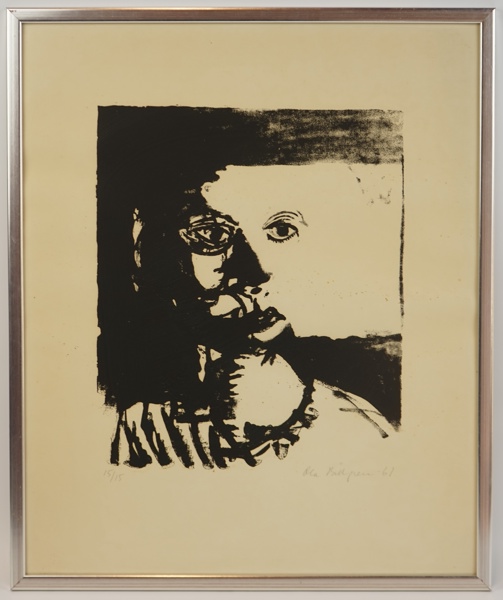 Ola Billgren, litografi nr 15/15, signerad, daterad 1961.