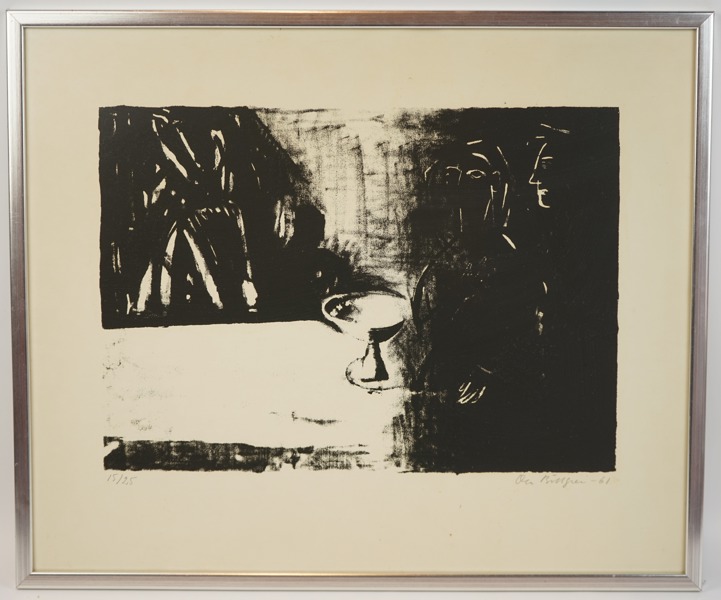 Ola Billgren, litografi nr 15/25, signerad, daterad 1961.