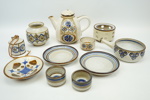 Diverse keramik, 11 delar, stengods, Michael Andersen & Son, Bornholm.
