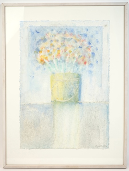 Lizzie Lundberg, ''Blommor'', akvarell, signerad.