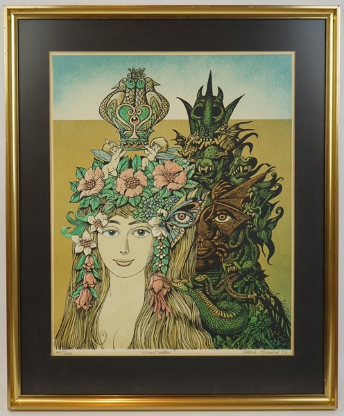 Hans Arnold, ''Kronbruden'', litografi nr 44/200, signerad, daterad 1977.