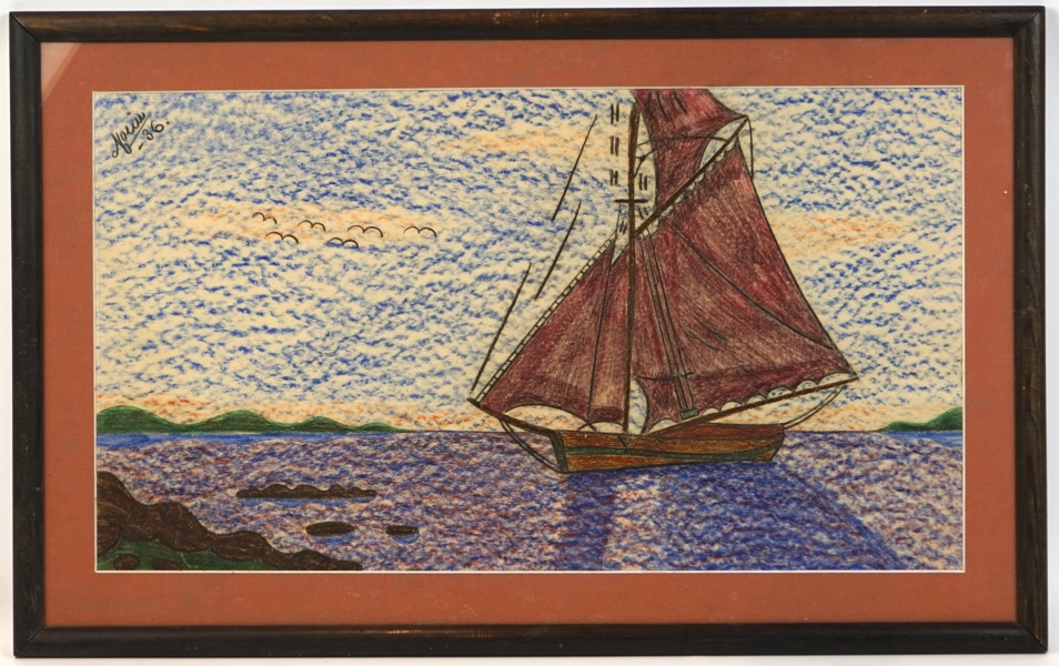 Verner Molin, blandteknik, signerad, daterad 1936.