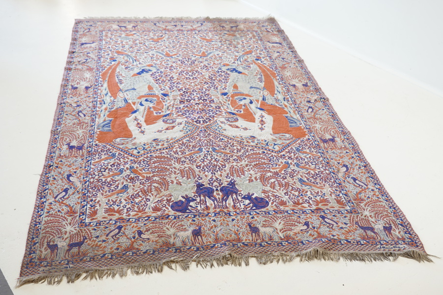 Matta, Isfahan, figural, handknuten, ull.