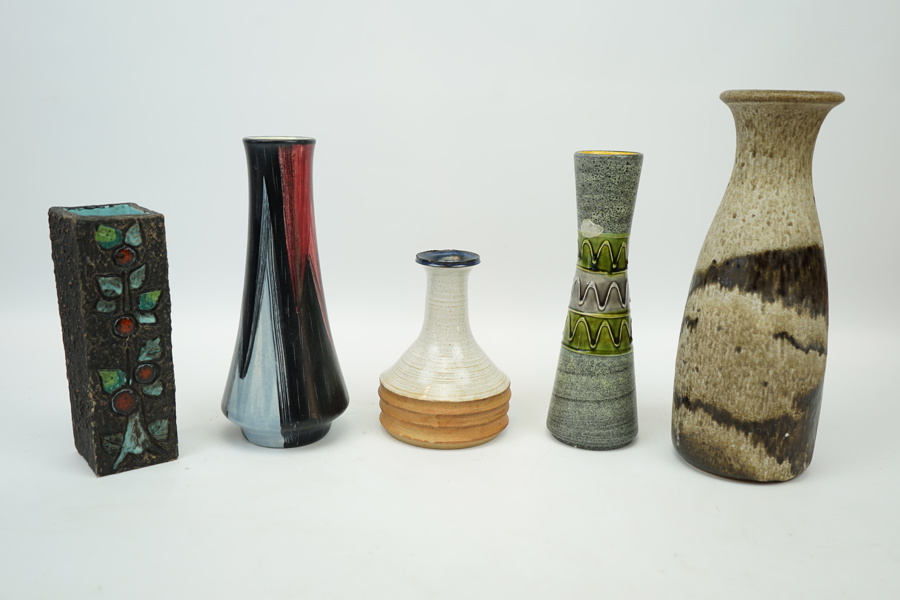 Vaser 5 st, keramik, bl.a Schramberg och Tilgmans.