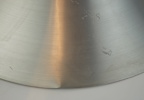 Bent Nordsted, taklampa, borstad aluminium, ''Lyskär'', Danmark, 1970-talet.
