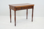 Spelbord, utfällbart, löstagbar skiva, mahogny/filt, 1900-tal.