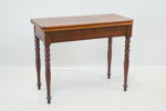 Spelbord, utfällbart, löstagbar skiva, mahogny/filt, 1900-tal.