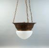 Taklampa, glas/koppar.