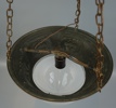Taklampa, glas/koppar.