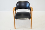 Karmstolar, trä/galon, 1950/60-tal.